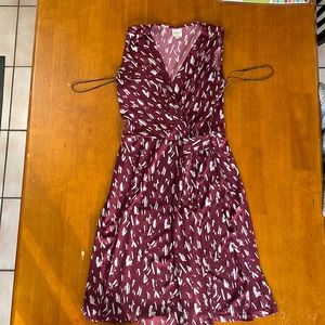 Kaileigh maroon printed wrap dress